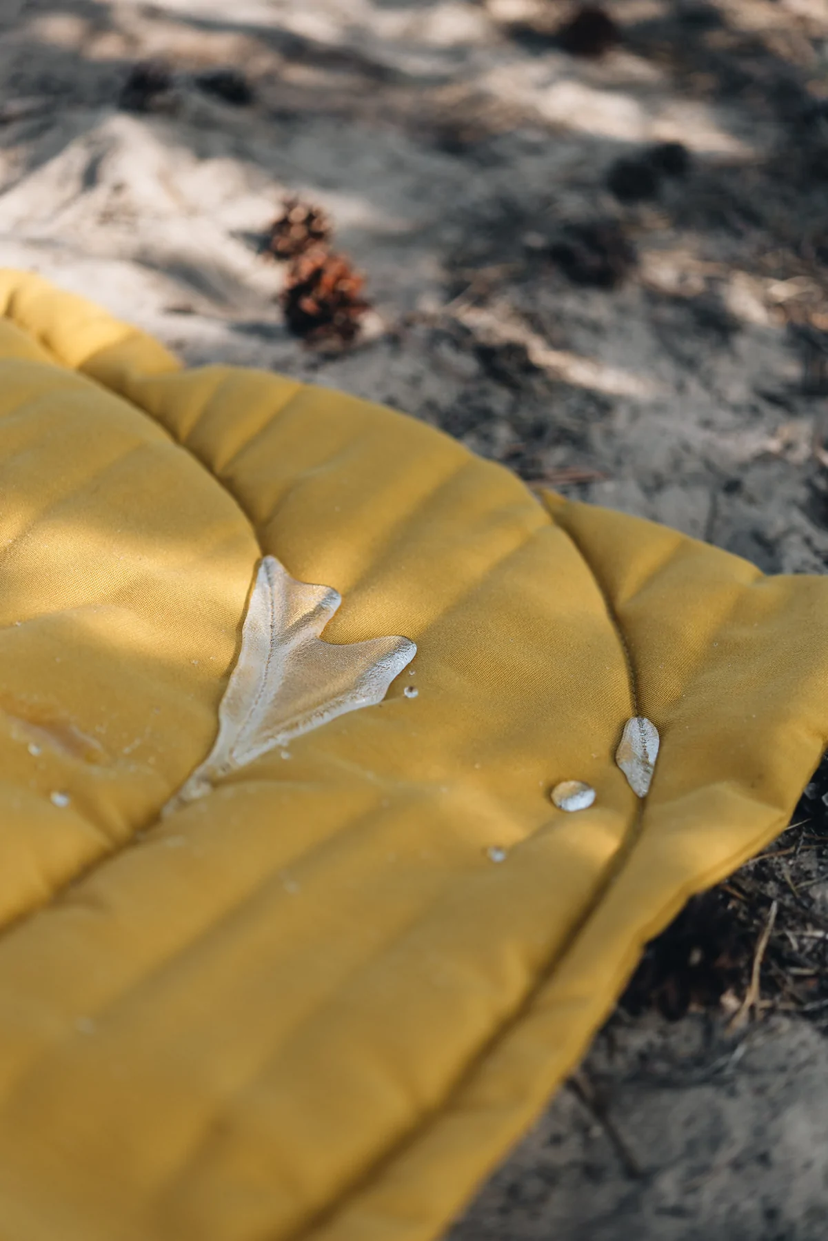 Water_on_the_blanket_Compass_Band_Roll_COMPASS_Travel_blanket_Dogs_Yellow_1201x1800.jpg Couverture de voyage pour chien Compass jaune, de la marque Band & Roll