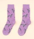 Chaussettes violettes avec motifs lévriers, de la marque Coucou Suzette.