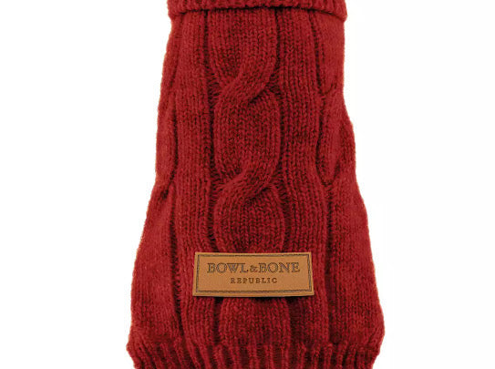 Pull en laine rouge Aspen - BOWL & BONE REPUBLIC
