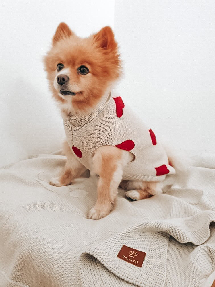 Pull à coeurs rouges - LOU & CO