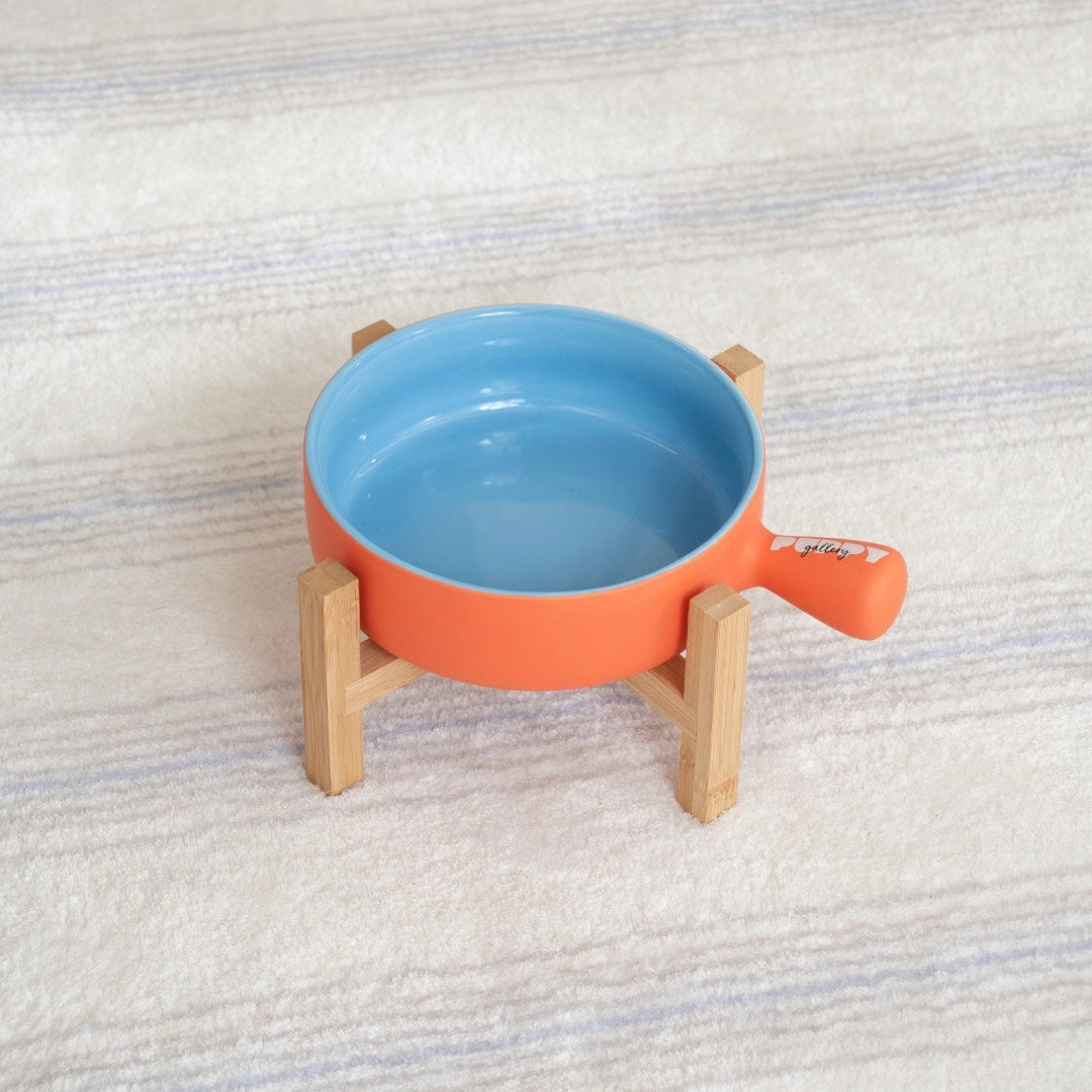 Gamelle caquelon en céramique avec support bois - PUPPY GALLERY