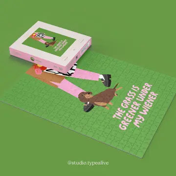 Puzzle "The grass is greener under my wiener" - TYPEALIVE