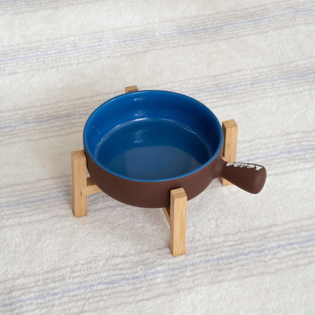 Gamelle caquelon en céramique avec support bois - PUPPY GALLERY