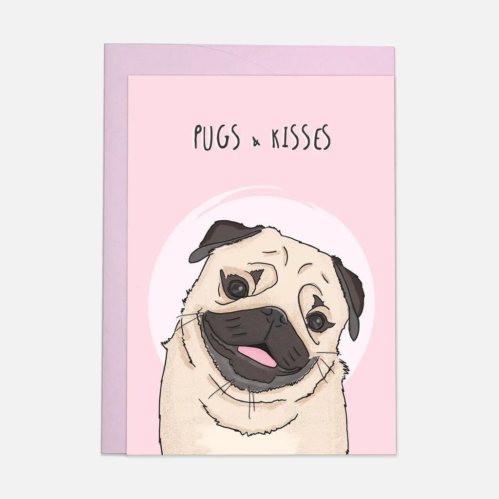Carte "Pug and kisses" - KAART BLANCHE