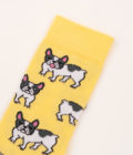 Chaussettes en coton motifs bouledogue français, de la marque Coucou Suzette