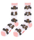 Chaussettes transparentes avec motifs Yorkshire de la marque Coucou Suzette.