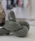 Chien jouant avec le jouet surdimensionnés O Nou couleur sauge de la marque Lambwolf Collective.