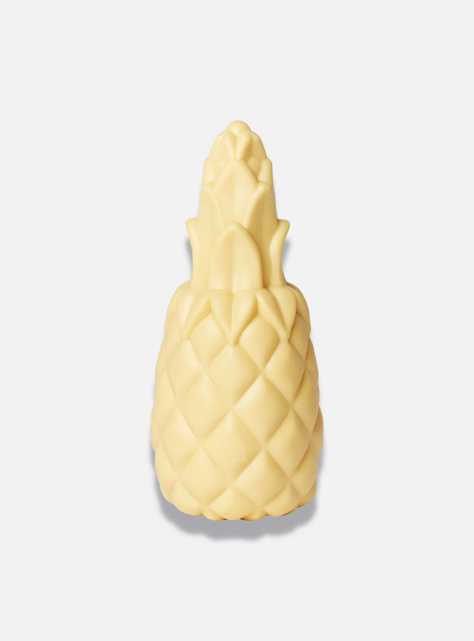 Jouet pour chien en forme d'ananas qui couine, couleur jaune pastel, de la marque Barc London
