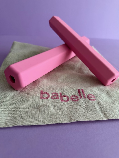 Tube à friandises, jouet d'enrichissement pour chien, couleur rose, de la marque Babelle For Dogs