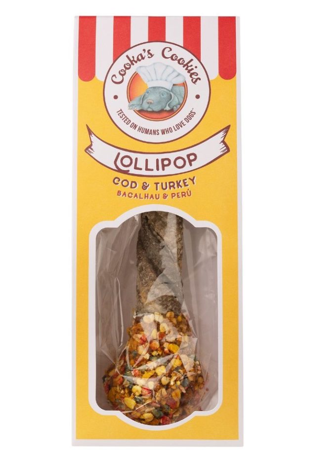Friandises en forme de sucette our chien, de la marque Cooka's Cookies