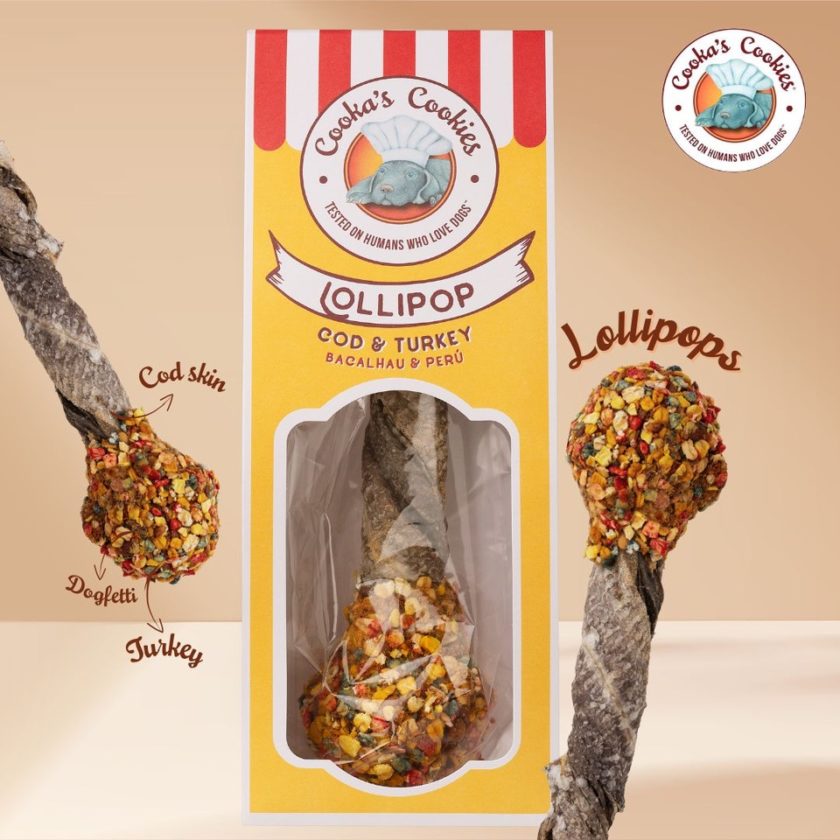 Friandises en forme de sucette our chien, de la marque Cooka's Cookies