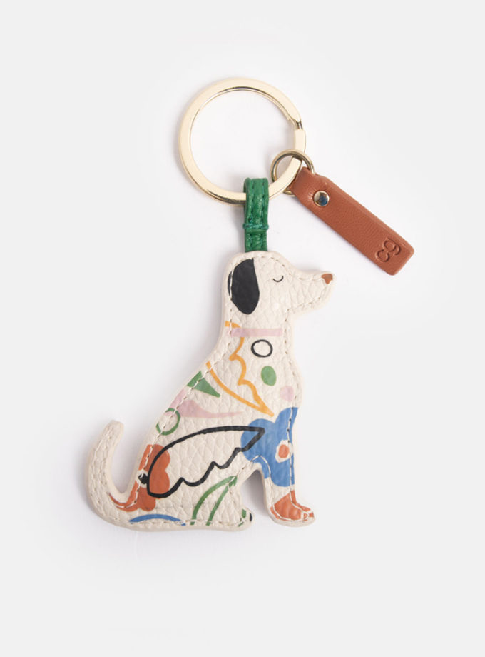Porte-clés aspect cuir en forme de labrador, de la marque Caroline Gardner