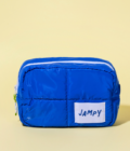 Trousse de toilette de voyage bleu électrique, pour chien et humain, de la marque Jampy